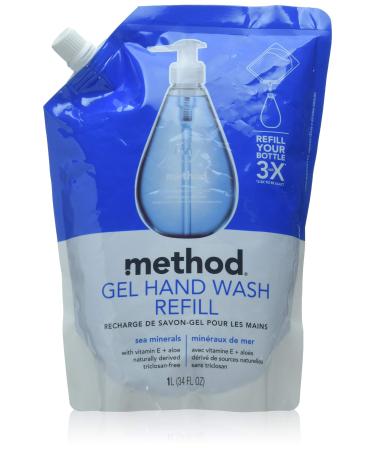 Gel Hand Wash Refill  34oz  Sea Minerals Scent  Plastic Pouch 34 Fl Oz (Pack of 1)