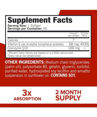 Qunol Ultra CoQ10 100mg - 3X Better Absorption Antioxidant Heart Health Supplement 60 Softgels - Buy Worldwide - Buy Online on GoSupps.com