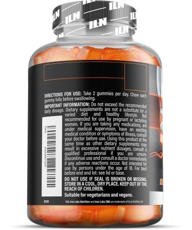 Iron Labs ZM6 Gummies High Strength Zinc Magnesium Gummies for Men & Women (100 Count Orange Flavour Vegan) Magnesium Citrate and Zinc Citrate Supplements with Vitamin B6 and D3 - Buy Online on GoSupps.com
