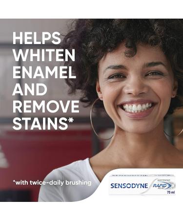 Sensodyne Rapid Relief Teeth Whitening Toothpaste 75ml - Gentle Whitening for Sensitive Teeth - Buy Online on GoSupps.com