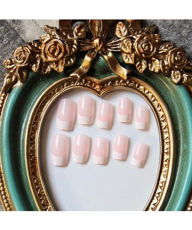48Pc French False Nails with Glue: Short Medium Nude Pink Full Cover Fake Nail Tips - Manicure Tools Included for Women and Girls - Buy Online on GoSupps.com