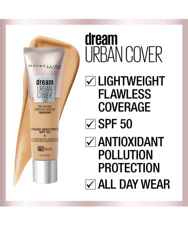 Maybelline Dream Urban Cover Flawless Coverage Foundation Makeup SPF 50 - Natural Beige 220, 1 Fl Oz - Buy Online on GoSupps.com