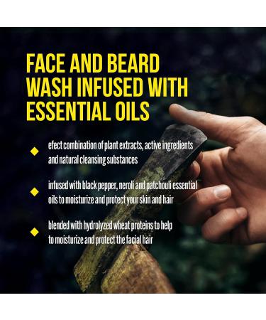 Heraw Premium Beard Care Set - Nourishing Beard Oil & 2-in-1 Facial Cleanser | Softer Beards & Clear Skin | 30ml + 200ml | Best Men's Grooming Products - Buy Online on GoSupps.com