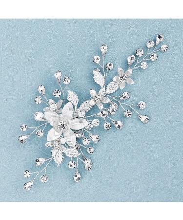 Rhinestone Wedding Hair Clips - Handmade Crystal Flower Barrette for Brides - Bridal Hair Accessories for Women - Vintage Bridesmaids Headpiece - Buy Online on GoSupps.com