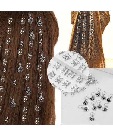 BDSHUNBF 90 Pieces Hair Beads Hair Jewelry Hair Accessories Hair Cuffs Dreadlocks Hair Beads Hair Rings for Braids Decorations Gril Women Men Hip Hop Braiding Hair - Buy Online on GoSupps.com