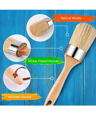5pc Chalk & Wax Paint Brush Set for Furniture - DIY Painting Tool with Natural Bristles - Buy Online on GoSupps.com