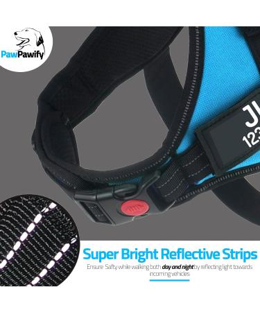 Personalized Pawpawify Dog Harness - Anti-Pull & Durable - XS Sky Blue (Chest 17-22in) for Training & Walking - Buy Online on GoSupps.com