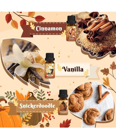 SNOWSEN Autumn Set of 6 Premium Fragrance Oils - Apple Spice Pumpkin Pie Pine Cinnamon Vanilla Snickerdoodle - Fragrance Oils for Diffuser Candle & Soap Making 6x10ML - Buy Online on GoSupps.com
