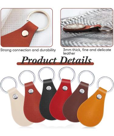 30 Pcs DIY Leather Key Fob Kit with Rivets & Rings for Engraving - Multi Colors - Buy Online on GoSupps.com