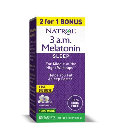 Natrol 3 A.M. Melatonin Fast Dissolve - Lavender Vanilla - 60 Tablets