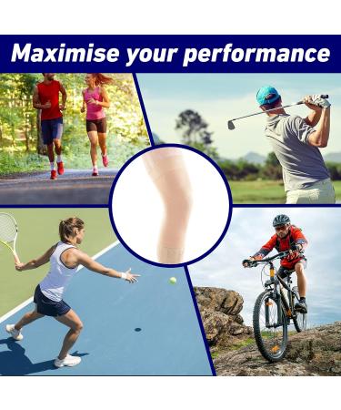 Neo-G Small Knee Support Compression Sleeve - Ideal for Running, Sports & Daily Wear - Breathable Multi Zone Design for Sprains, Strains, Joint Pain & Weak Muscles - Size S (30-34cm) - Beige - Buy Online on GoSupps.com