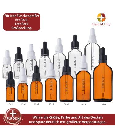 Handsunity 100ml Tincture Bottles - 12 Pack Brown Pipette Bottles with Black Caps | Ideal for International Shipping - Buy Online on GoSupps.com