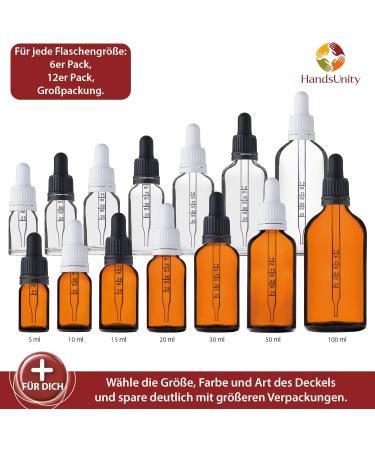 Handsunity 15ml Amber Glass Pipette Bottles - 156 Pack with Black Caps & Accessories | Perfect for Pharmacy & Essential Oils - Buy Online on GoSupps.com