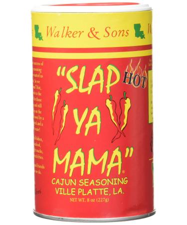 Slap Ya Mama Louisiana Style Cajun Seasoning, Hot Blend, MSG-Free and Kosher, 8 Ounce Can, Pack of 3