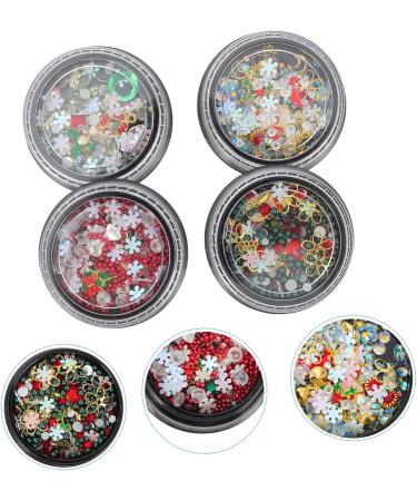 Mikinona 4 Boxes Nail Art Accessories Nail Diamonds Beads Christmas Stocking Suffers Diy Nail Art Decoration Christmas Nail Rhinestones Gems on Nails Nail Crystals Gems Alloy 3d Metal - Buy Online on GoSupps.com