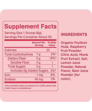 Bellway Super Fiber Powder with Psyllium Husk - Raspberry Lemon Flavor | 13.8 oz | Sugar-Free Fruit Supplement - Buy Online on GoSupps.com