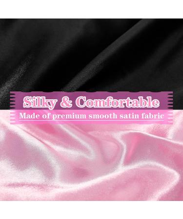 Jumbo Reversible Silk Satin Bonnet for Black Women - Adjustable Extra Large Night Cap for Braids and Curly Hair - Black Pink - Buy Online on GoSupps.com