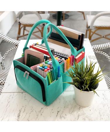Mollieollie Premium Baby Diaper Caddy Organizer | Portable Nursery & Craft Storage Bin | Car Seat Tote with Zipper Pocket | Teal/Rose - Buy Online on GoSupps.com