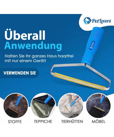 Petlovers Ezlint Animal Hair Remover | Reusable Tool for Dog & Cat Fur | Portable Carpet Scraper & Rake for Furniture Carpets & Clothing - Buy Online on GoSupps.com