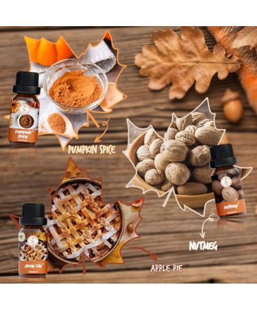 SoulOrigin Autumn Essential Oils Set Fragrance Oil Gift Set for Oil Diffusers for Home Soap Candle Making Scents 6x10ml - Pumpkin Spice Nutmeg Apple Pie Autumn Harvest Cinnamon and Maple Syrup - Buy Online on GoSupps.com