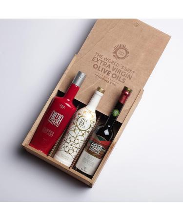 The world's best Extra Virgin Olive Oils (TOP10 of the EVOOLEUM Awards International Extra Virgin Olive Oil Quality Awards 2021) - Pack of 3 bottles of 500ml (Wooden Box) - Buy Online on GoSupps.com
