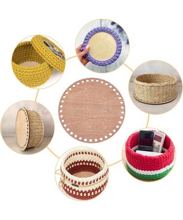 PandaHall Wooden Basket Bottoms for DIY Craft - 7.8 Round Crochet Base, Large Natural Wood Shaper for Weaving, 8mm Hole, 3 Colors - Buy Online on GoSupps.com