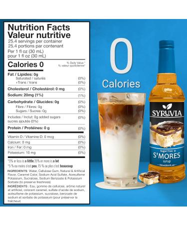 Syruvia Sugar-Free S'Mores Coffee Syrup - 25.4 fl oz Premium Coffee Flavoring Syrup - 0 Calorie- Kosher Coffee Syrups Gluten Free Perfect for Drinks Soda Shakes Desserts and More. - Buy Online on GoSupps.com