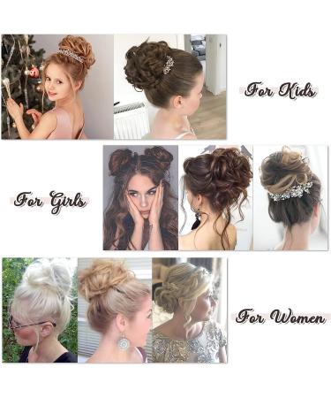 2 PCS Blonde Mix Messy Hair Bun Scrunchies for Women - Curly Wavy Ponytail Extensions Updo Chignons Hair Accessories - Buy Online on GoSupps.com