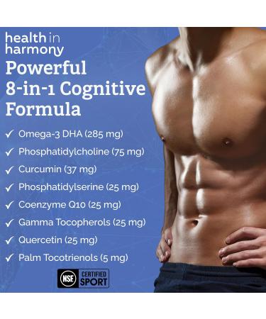 HEALTH IN HARMONY Everyday Full Focus - 8 Super Antioxidants for Cognitive Support (Omega-3 DHA Phosphatidylcholine & Phosphatidylserine) & utilizes VESIsorb (60 ct) - Buy Online on GoSupps.com