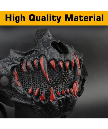 Guayma Airsoft Skull Mask for Halloween Cosplay and Paintball - Black - Buy Online on GoSupps.com
