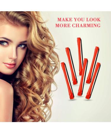 48 Pack Red Hair Perm Rods - Short Cold Wave Curling Rollers with Pintail Comb for Hairdressing - Buy Online on GoSupps.com