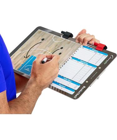 Champion Sports Large & XL Coaching Whiteboard - Full & Half Field Basketball Plays - 2-Sided Dry Erase Board for Strategies & Techniques - Buy Online on GoSupps.com