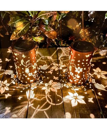 Hummingbird Solar Lantern Lights Outdoor Hanging Metal Decor Lanterns-Waterproof LED Decorative Light for Garden Patio Yard Lawn Backyard Front Porch as Gifts for Mom Grandma Women (Hummingbirds 2) - Buy Online on GoSupps.com