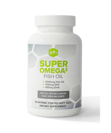SFH Super Omega 3 Fish Oil Capsules Highly Concentrated 2000mg Omega 3 | Sustainably Sourced Alaskan Pollock Fish Oil for Heart Joint Brain Health (Capsule 90ct) 90 Count (Pack of 1)