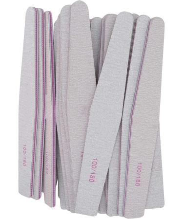 Nail Files 25 Pieces 100/180 Grit Double-Sided Polishing Tools for Acrylic Fake Nails with Sandpaper Surface Foam Layer and Plastic Back - Buy Online on GoSupps.com