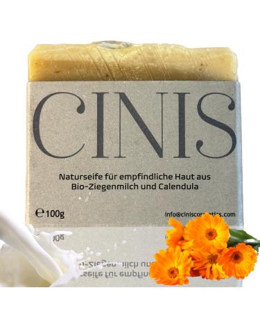 CINIS Organic Goat Milk and Calendula - Handmade 100% Natural Soap Especially for Sensitive Skin - e100g