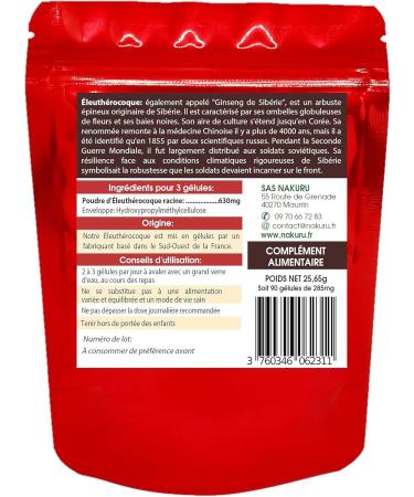NAKURU | Eleutherococcus | Boost Range | Made in France | "Le Buisson du Diable!" (90 Vegetable Capsules of 285mg) - Buy Online on GoSupps.com