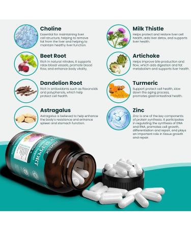 Milk Thistle Supplement - Liver Detox Cleanse Formula Herbal Liver Support with Milk Thistle Dandelion Root Artichoke Turmeric Astragalus for Liver Health 90 Capsules 90 Count (Pack of 1) - Buy Online on GoSupps.com