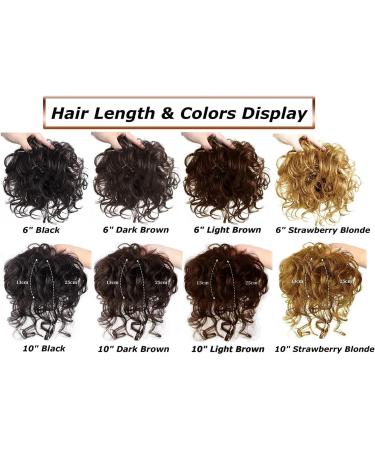 EREE HAIR 10Inch Short Curly Hair Topper Clip in Hair Topper Top Hairpieces Topper Human Hair Extensions Wiglet Topper Hair Piece for Women with Thinning Hair Strawberry Blonde Color - Buy Online on GoSupps.com
