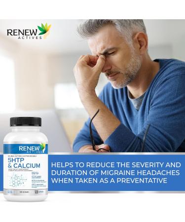 Renew Actives 5-HTP & Calcium Supplement - Sleep Aid - Promote Mood Balance - Source of Electrolyte - Help with Bone & Muscle - 120 Capsules 1 count (Pack of 1) - Buy Online on GoSupps.com