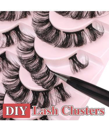 10 Pairs Pack EYDEVRO D Curl 18mm Fluffy Wispy Cluster Lashes - Dramatic Cat Eye False Eyelashes Extensions - Buy Online on GoSupps.com