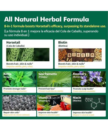 Horsetail Hair Skin & Nail Liquid Drops Cola de Caballo Biotina y Romero Vitaminas Gotas para el Cabello U as y Piel Hair Growth Supplements for Women w/Rosemary Extract. 2oz Original 2 Fl Oz (Pack of 1) - Buy Online on GoSupps.com