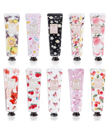 Hand Lotion Travel Size Set  Small Hand Cream for Dry Cracked /Work Hands  Natural Fragrance Care Moisturizing Cream for Women Kids Baby Shower Favors Mothers Day Party Nurse Week Bulk Gifts-10 Pcs Hand Cream - A