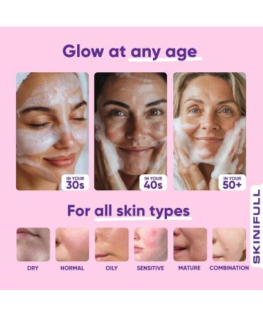 Skinifull Gentle Hydrating Face Cleanser | For Oily to Sensitive Skin | Non-Comedogenic | with Sodium Hyaluronate & Betaine | Glass Bottle Travel size | Lightly Foaming - Buy Online on GoSupps.com