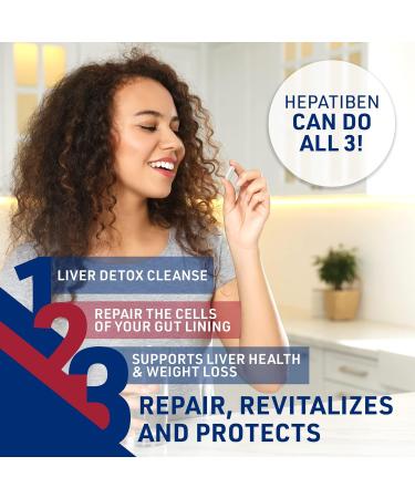 Liver Medic Hepatiben Liver Detox Cleanse Capsules - Non-GMO Liver Supplement with Milk Thistle, Turmeric & L-Glutathione - 60 Vegetarian Capsules - Buy Online on GoSupps.com