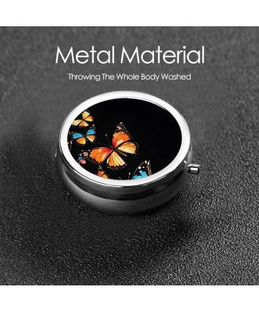 Pretty Butterfly Printed Mini Pill Box - 3 Compartment Portable Organizer for Travel Home & Office - Buy Online on GoSupps.com