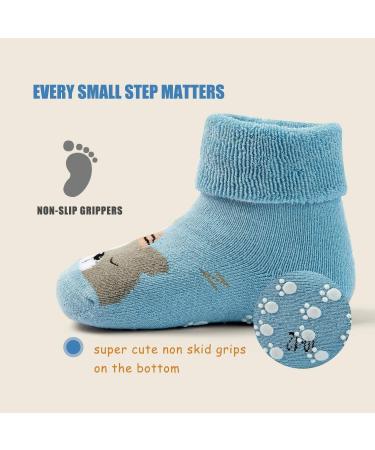 Non Slip Baby Winter Socks with Grips 6 Pairs - 0-12 Months | Moon Tree Baby - Buy Online on GoSupps.com