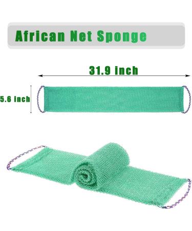 7 Pack African Exfoliating Net Sponges with Handle - Long Back Scrubber for Shower - Loofah Sponge for Body Scrub - Buy Online on GoSupps.com