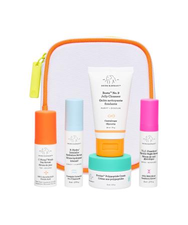 Drunk Elephant The Littles Kit - 5 Travel-Friendly A.M. and P.M. Essentials - Clean Clinical Skincare - Cruelty-Free - Dermatologist-Tested - Free of Essential Oils Silicones and Fragrance