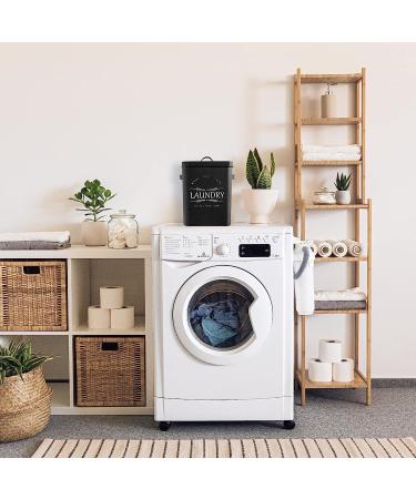 Metal Laundry Detergent Container Holder - Farmhouse Canister for Room Organization - Matte Black with Scoop Included - Buy Online on GoSupps.com